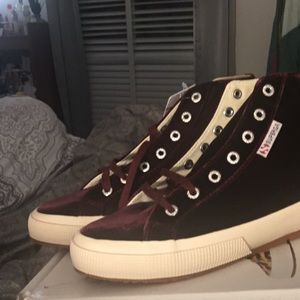 Red Velvet NEVER BEEN WORN Superga HighTops
